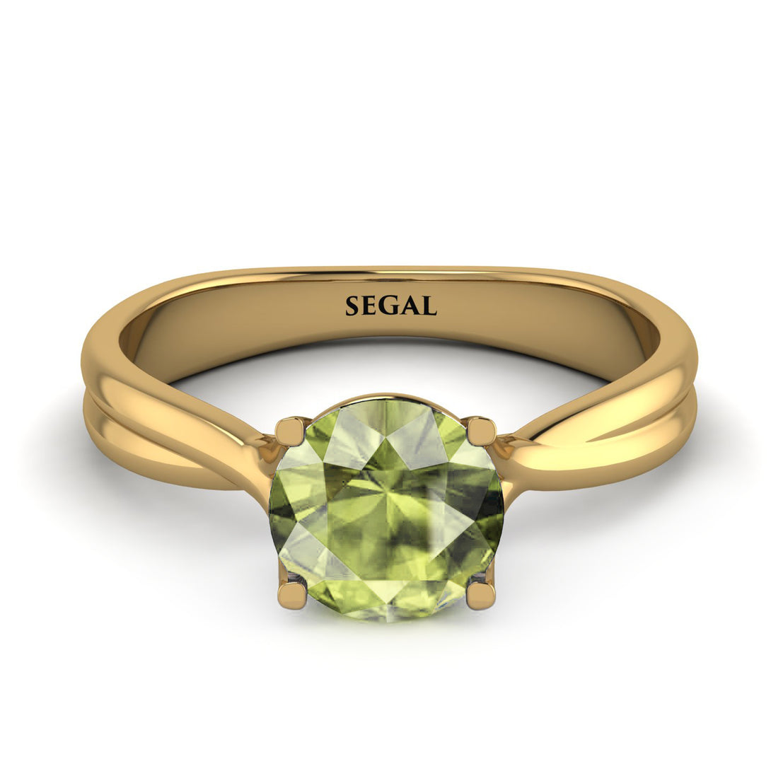 Solitaire Twist Shank Peridot Ring - Eleanor No. 701